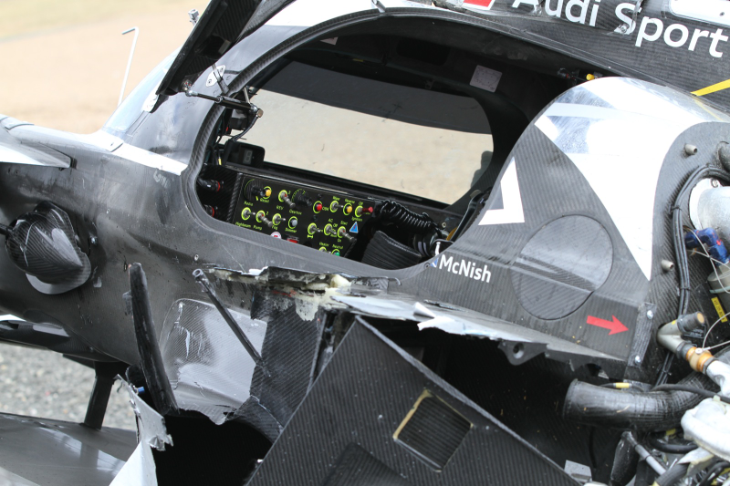 Illustration for article titled First amazing Audi R18 Le Mans post-crash photos